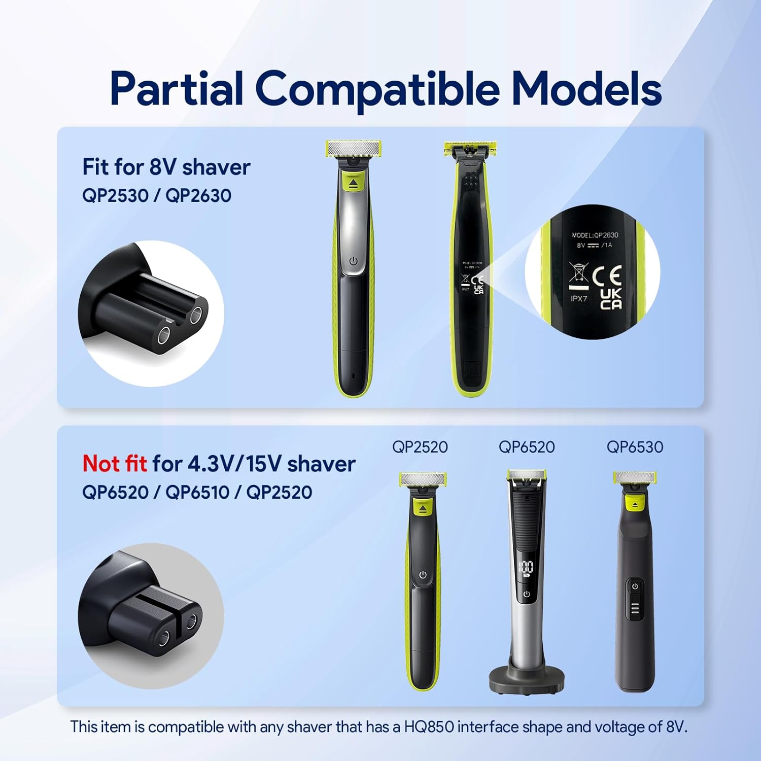 8V HQ850 Type-C Shaver Charger - Electric Razor 评论和价格