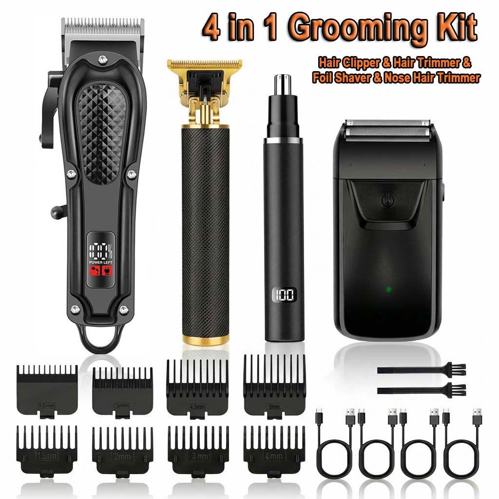 4 in 1 Men's Hair Clipper Set, - Electric Shaver Rotary 评论和价格