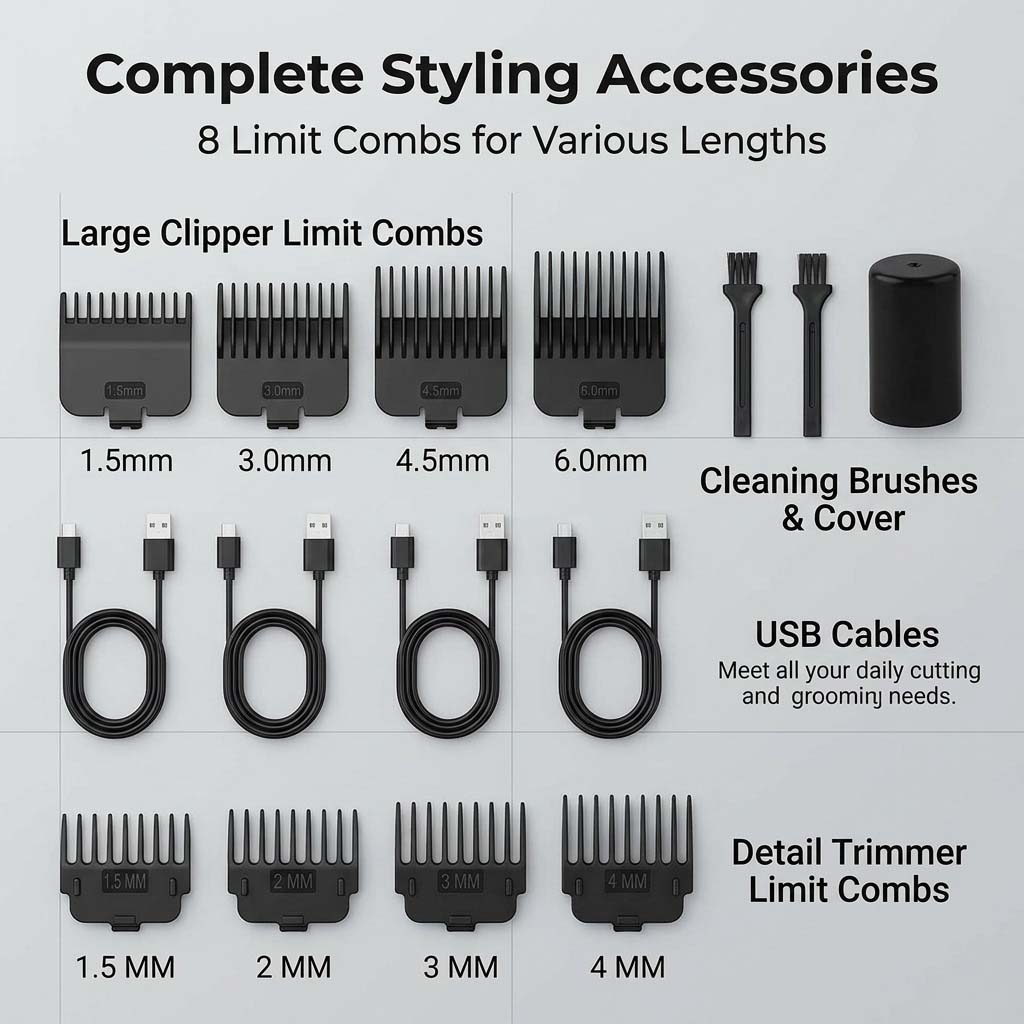 4 in 1 Men's Hair Clipper Set, - Electric Shaver Rotary 评论和价格
